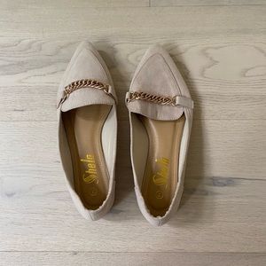 Beige flats
